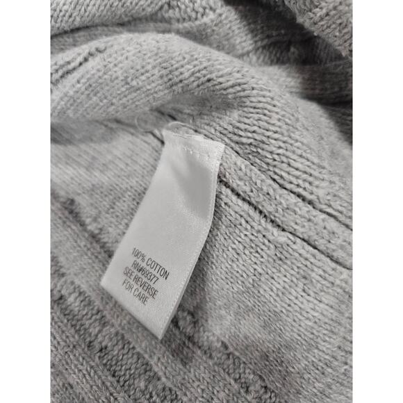 Y2K Croft & Barrow Gray Ribbed Button Cardigan Womens M Cotton Sweater - Picture 4 of 7